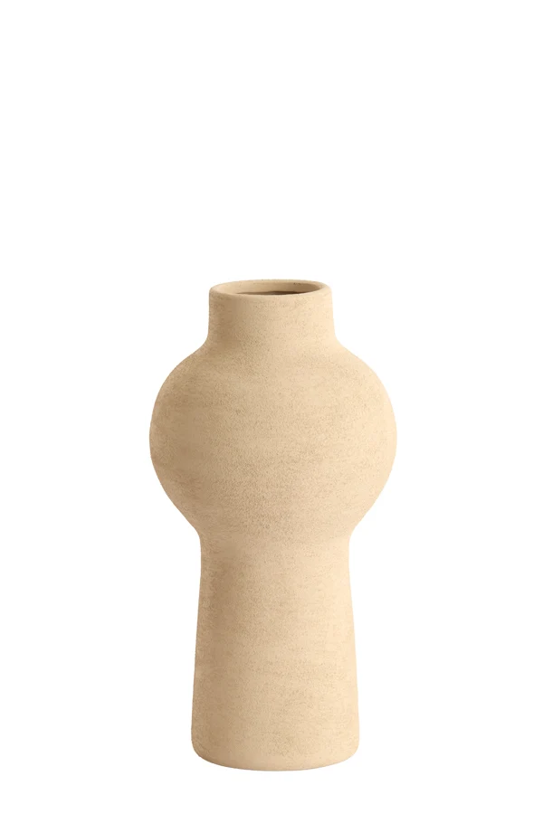 Vase deco 13,5x27,5 cm YECLA ceramics light brown