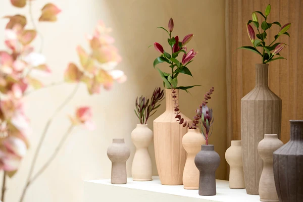 Vase deco 13,5x27,5 cm YECLA ceramics light brown