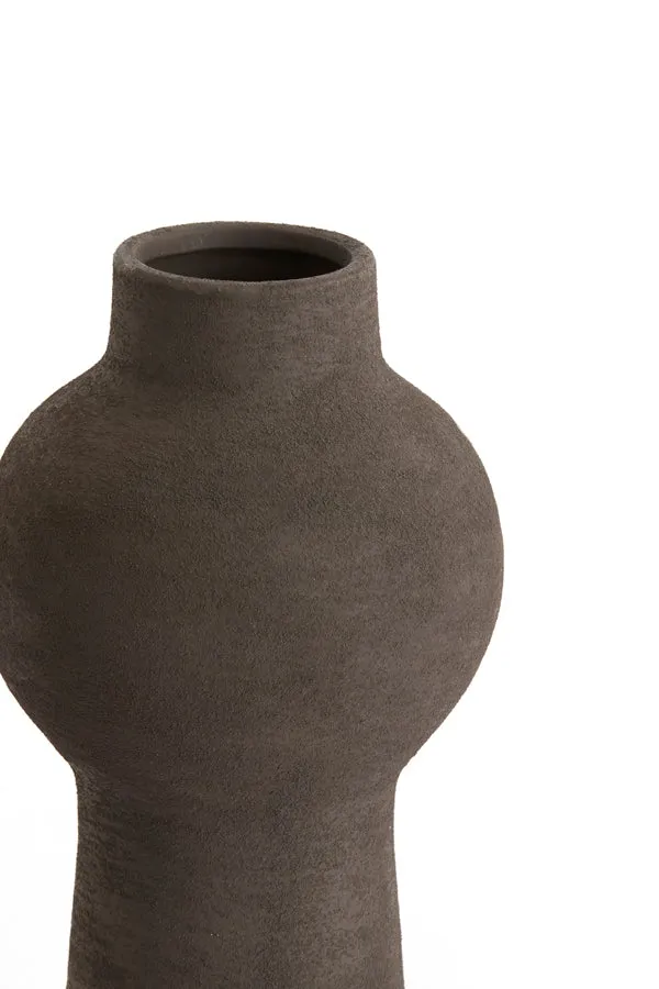 Vase deco 13,5x27,5 cm YECLA ceramics dark brown
