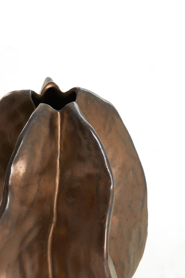 Vase deco 13,5x12x16,5 cm IDRIJA ceramics matt copper