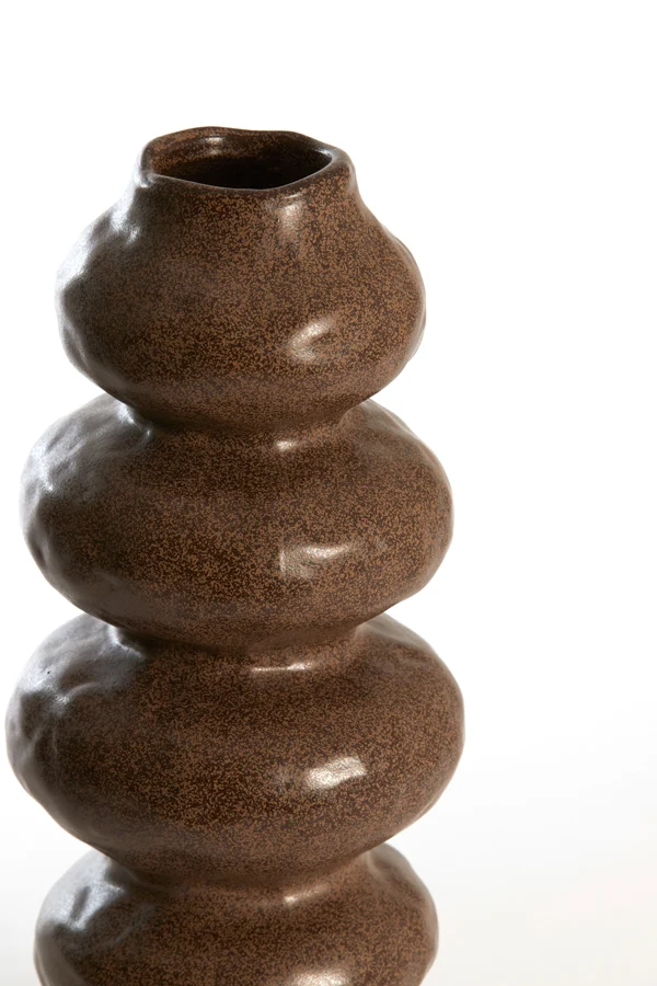 Vase deco 15,5x37,5 cm ROGANO ceramics dark brown
