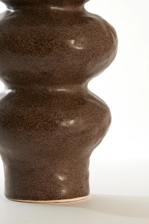 Vase deco 15,5x37,5 cm ROGANO ceramics dark brown