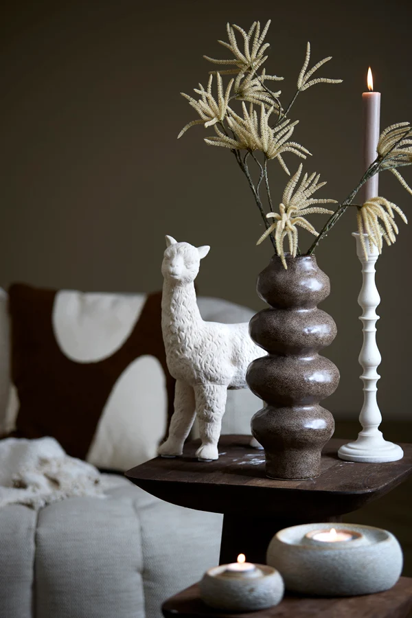 Vase deco 15,5x37,5 cm ROGANO ceramics dark brown