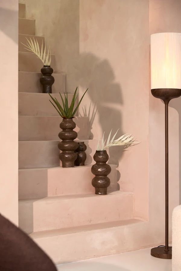 Vase deco 15,5x37,5 cm ROGANO ceramics dark brown