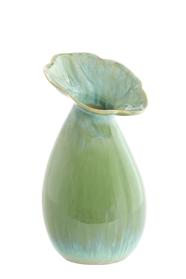 Vase deco 15,5x29 cm CULLA ceramics green+light blue