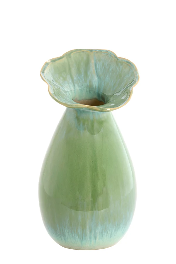 Vase deco 15,5x29 cm CULLA ceramics green+light blue