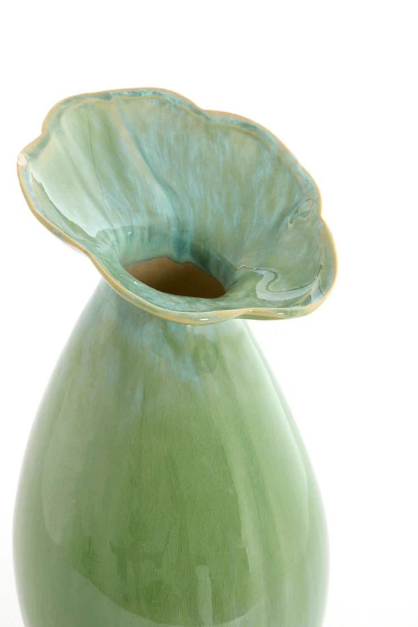 Vase deco 15,5x29 cm CULLA ceramics green+light blue