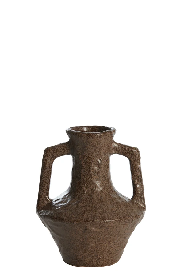 Vase deco 15,5x19,5 cm TICINO ceramics dark brown