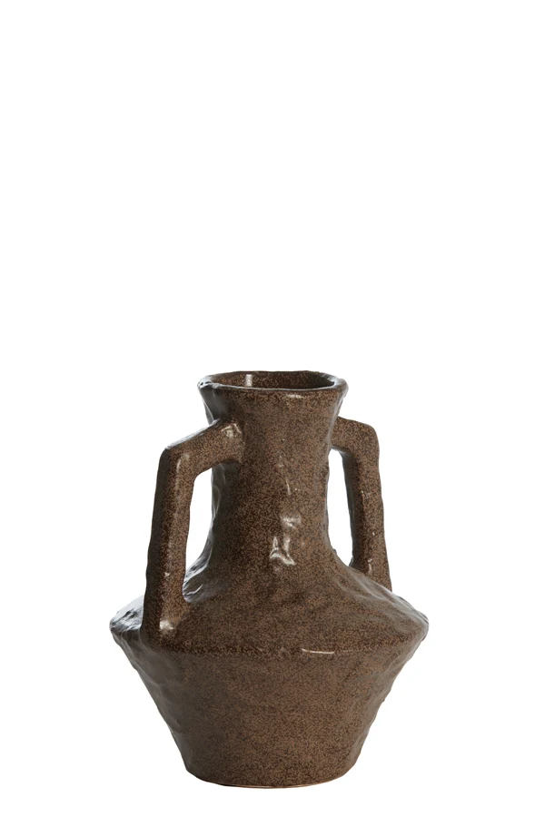Vase deco 15,5x19,5 cm TICINO ceramics dark brown