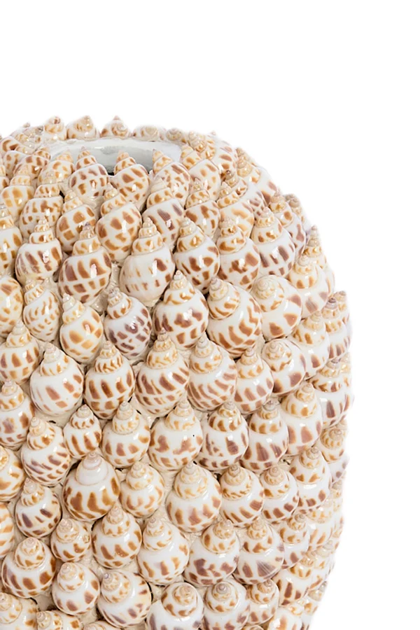 Vase deco 15,5x17,5 cm SHELL cream+brown