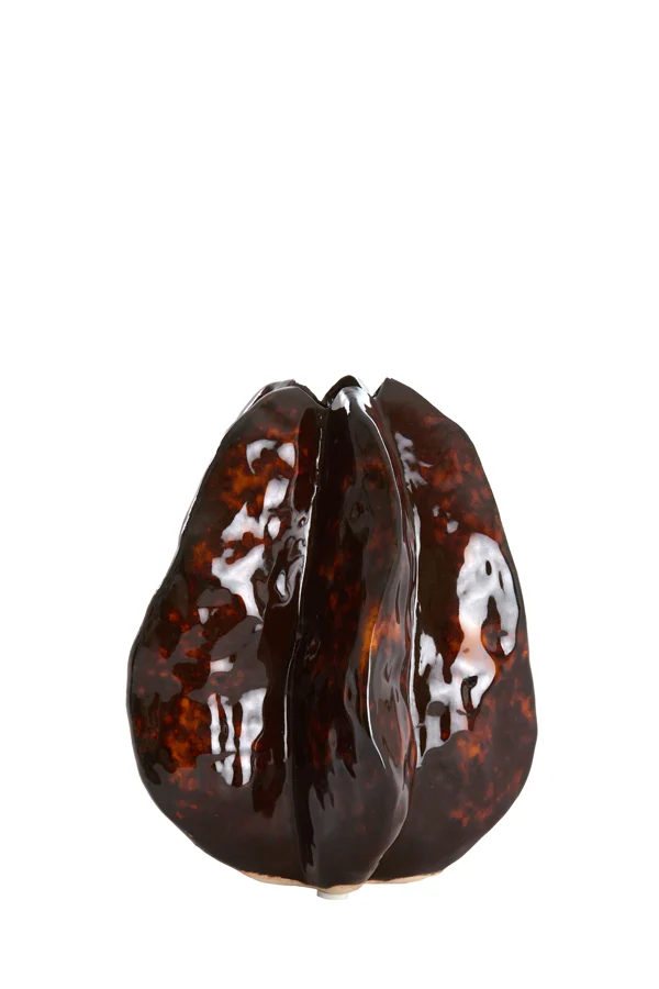Vase deco 13,5x12x16,5 cm IDRIJA ceramics dark brown