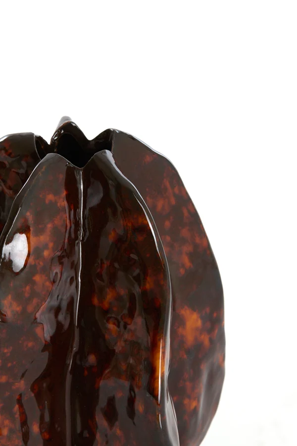 Vase deco 13,5x12x16,5 cm IDRIJA ceramics dark brown