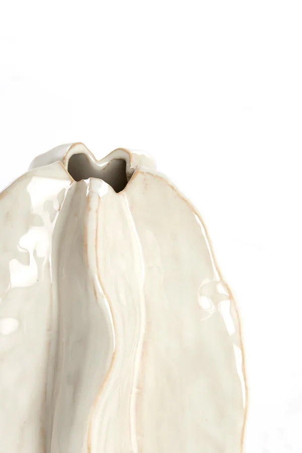 Vase deco 13,5x12x16,5 cm IDRIJA ceramics cream