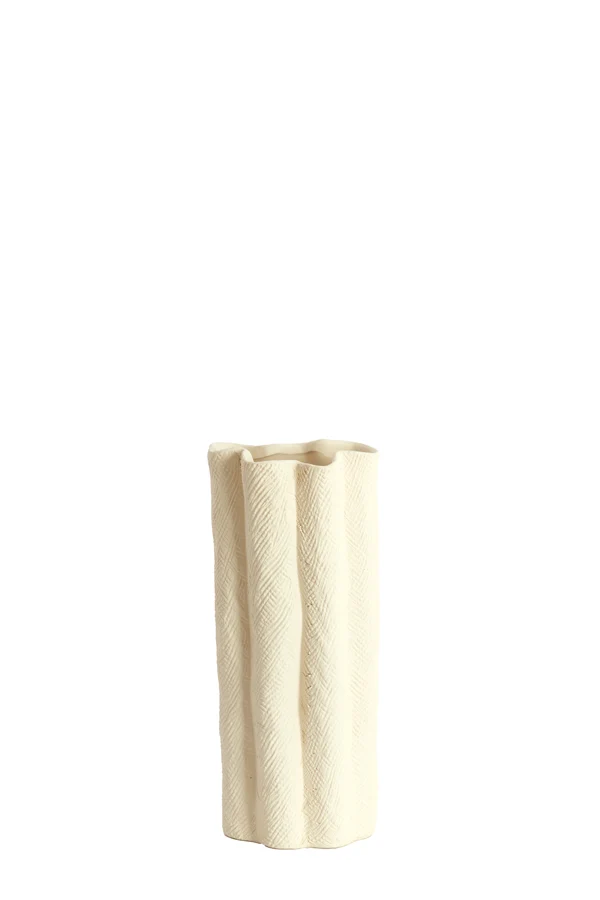 Vase deco 12x9,5x30 cm FLOVILLA ceramics cream