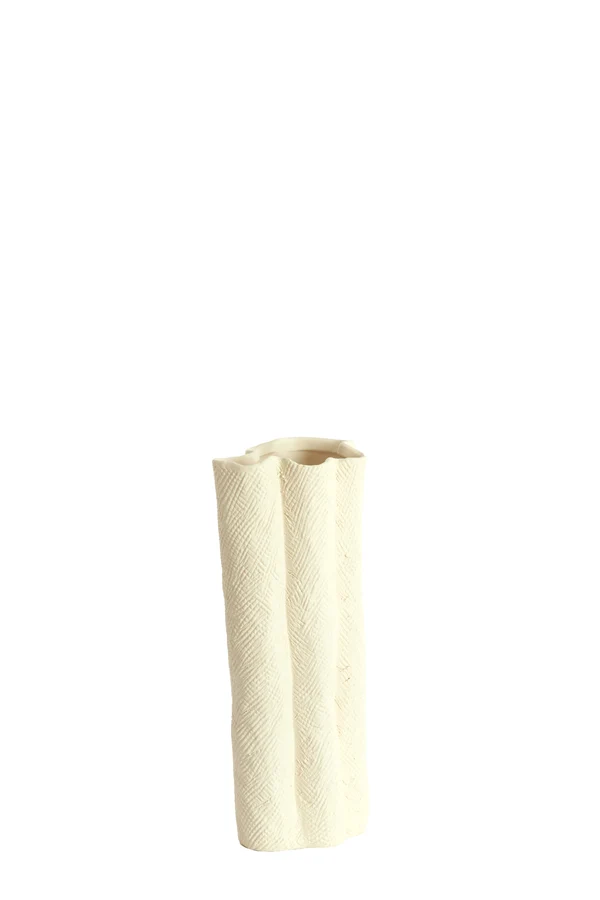 Vase deco 12x9,5x30 cm FLOVILLA ceramics cream