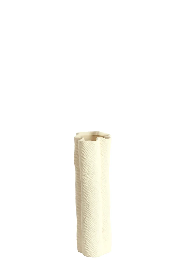 Vase deco 12x9,5x30 cm FLOVILLA ceramics cream