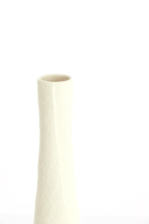 Vase deco 12x55,5 cm SETIMMO ceramics matt cream