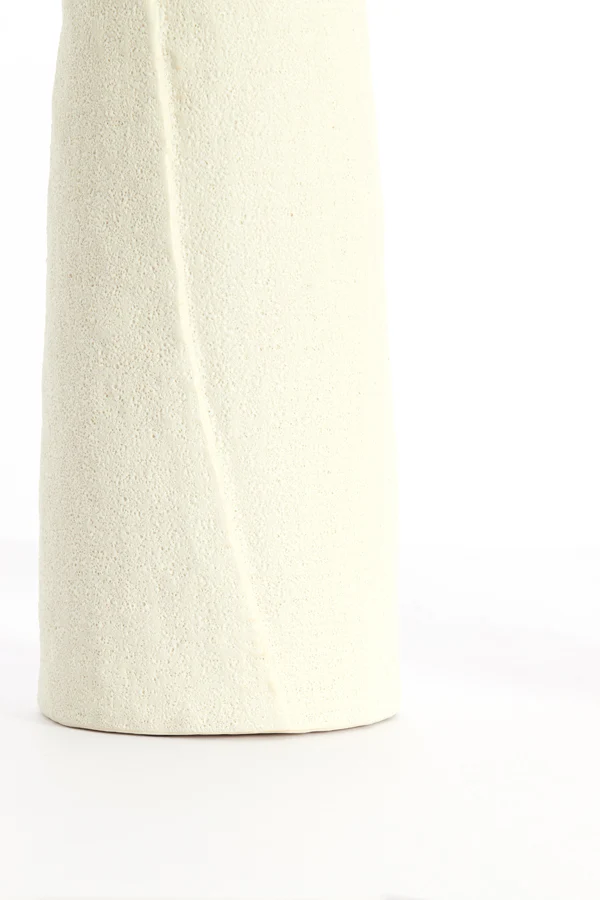 Vase deco 12x55,5 cm SETIMMO ceramics matt cream