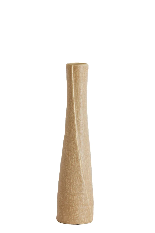 Vase deco 12x55,5 cm SETIMMO ceramics light brown