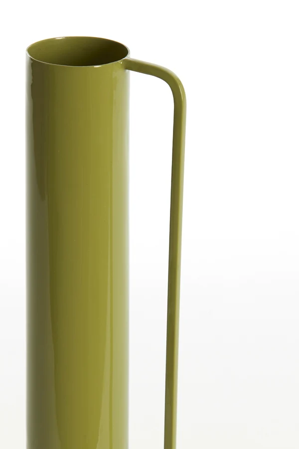 Vase deco 12x33 cm PANZANO shiny olive green