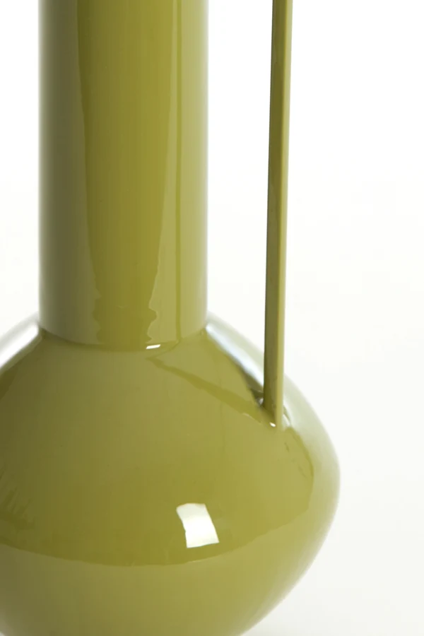 Vase deco 12x33 cm PANZANO shiny olive green