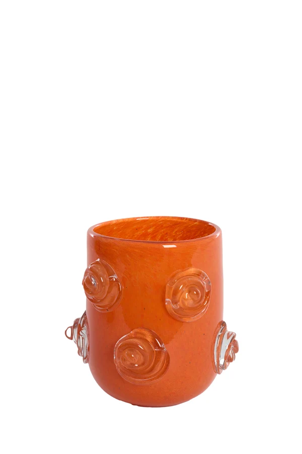 Vase 20,5x21 cm BARENDA glass orange