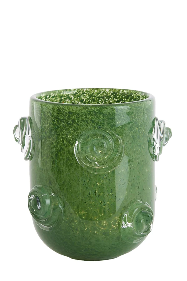 Vase 20,5x21 cm BARENDA glass dark green