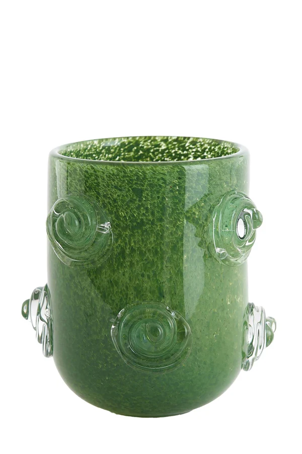 Vase 20,5x21 cm BARENDA glass dark green