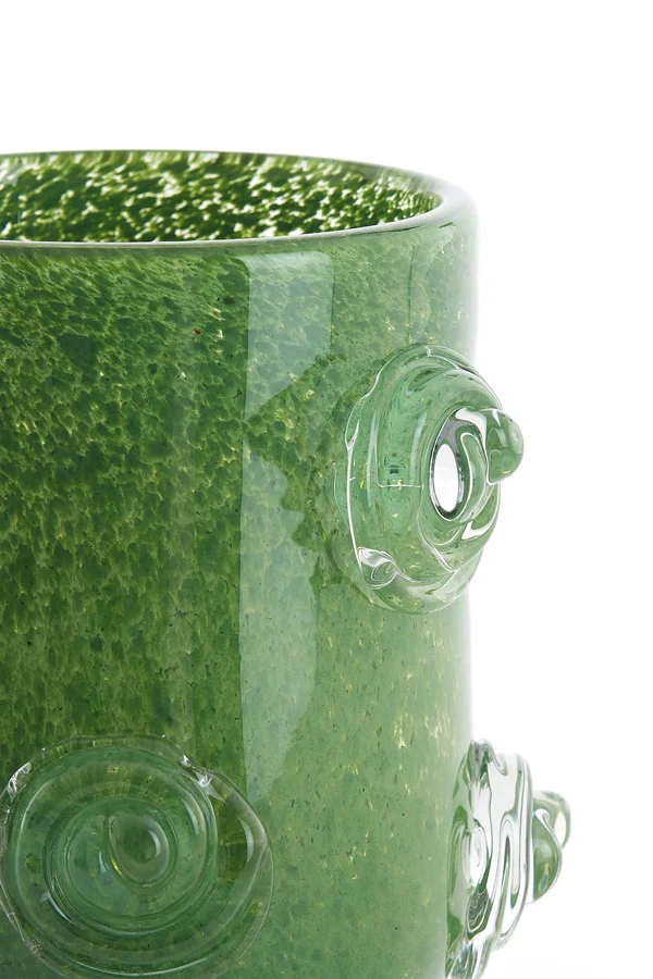 Vase 20,5x21 cm BARENDA glass dark green