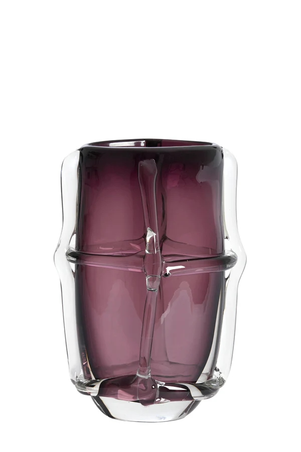 Vase 20,5x13x29 cm ASHORO glass dark purple