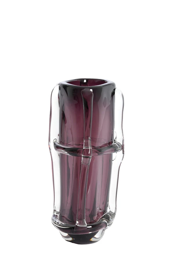 Vase 20,5x13x29 cm ASHORO glass dark purple
