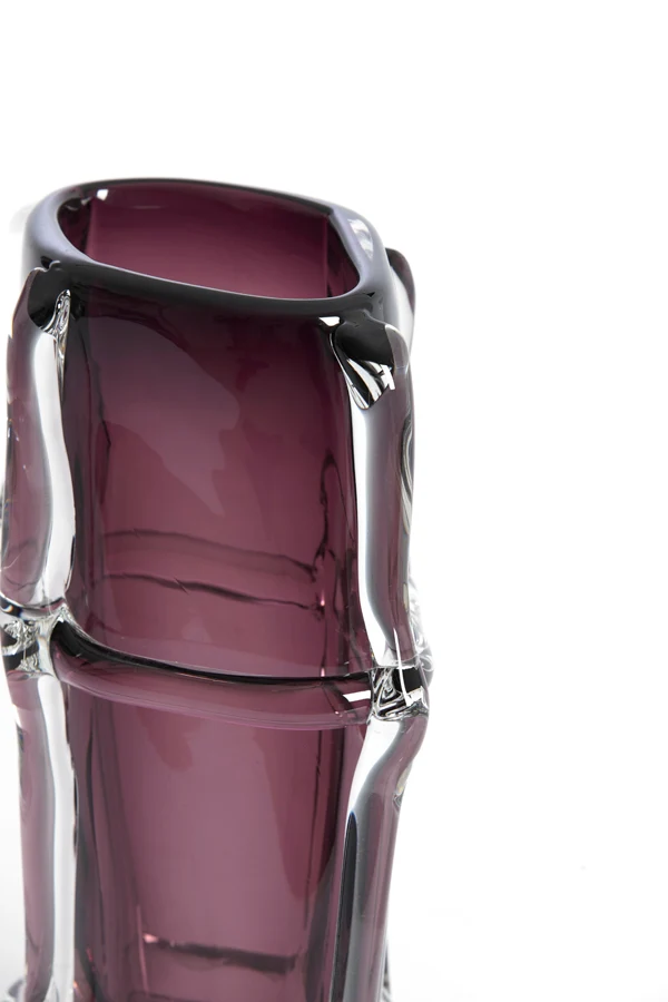 Vase 20,5x13x29 cm ASHORO glass dark purple