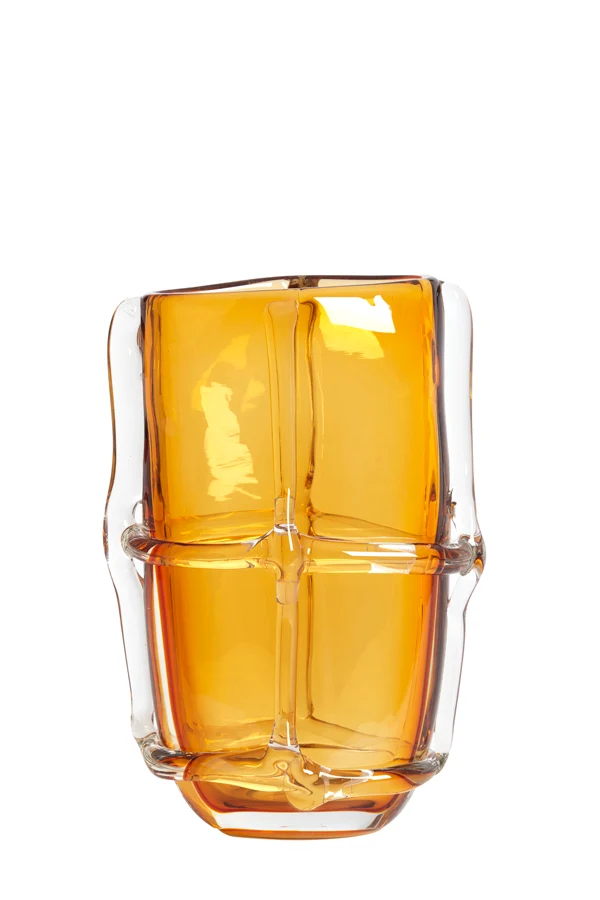 Vase 20,5x13x29 cm ASHORO glass amber