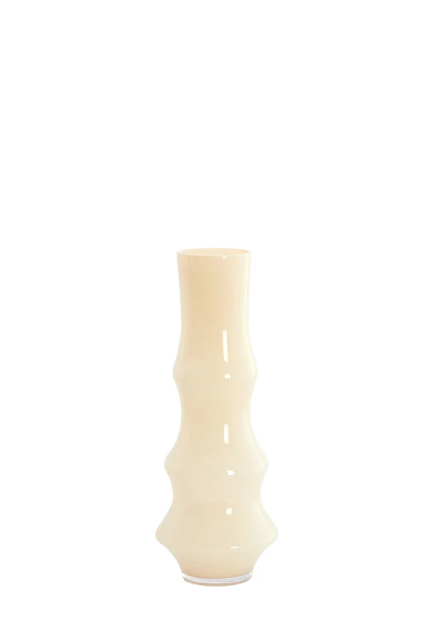 Vase 19x50 cm FIORENZA glass cream