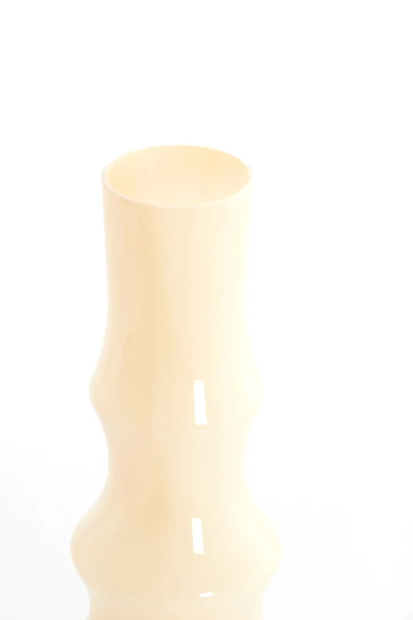 Vase 19x50 cm FIORENZA glass cream