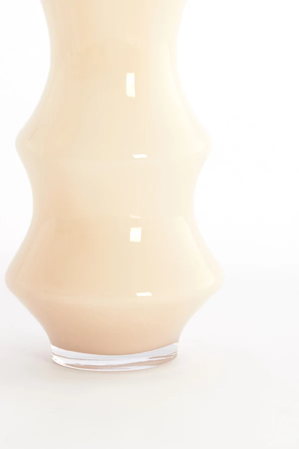 Vase 19x50 cm FIORENZA glass cream