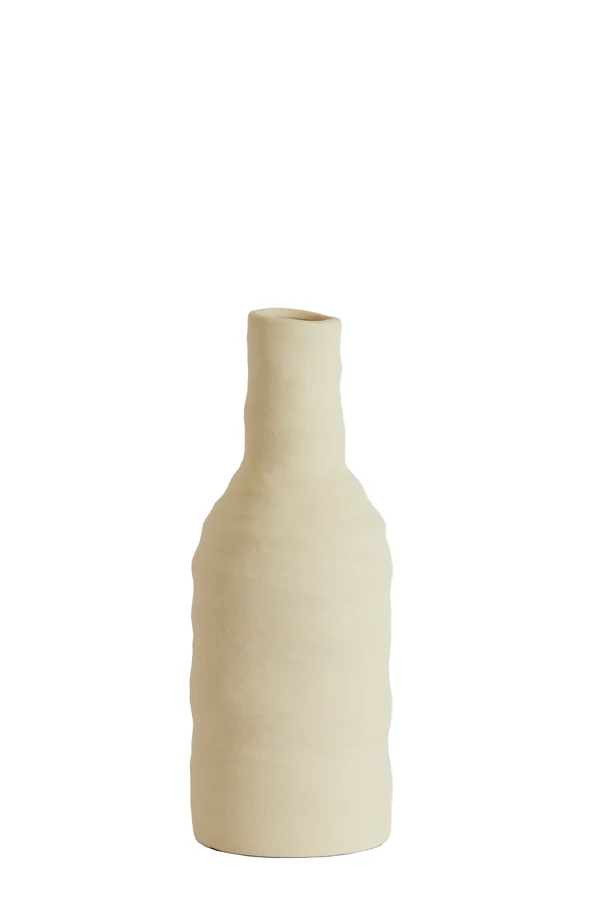 Vase deco 12x31 cm SESTO ceramics matt cream