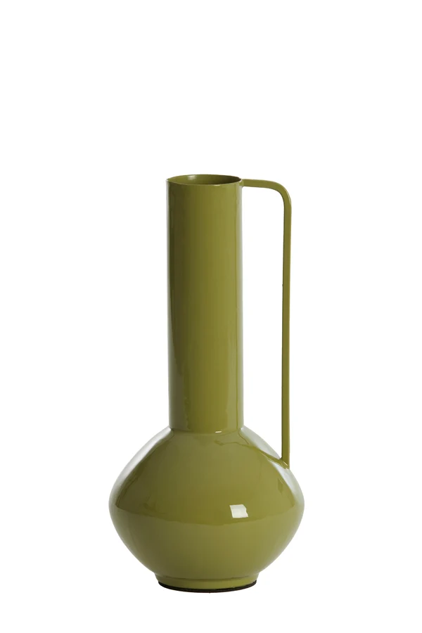 Vase deco 12x28 cm PANZANO shiny olive green