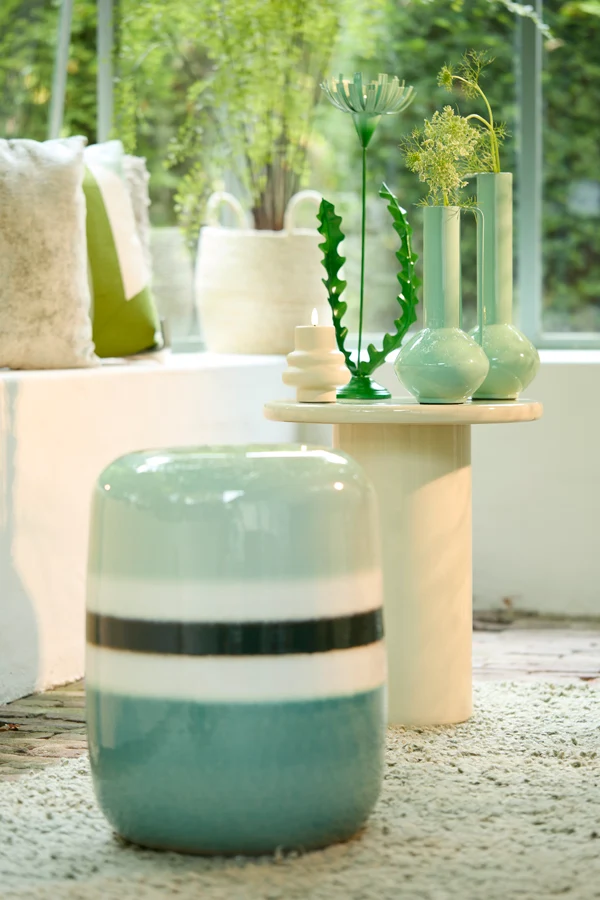 Vase deco 12x28 cm PANZANO shiny mint green