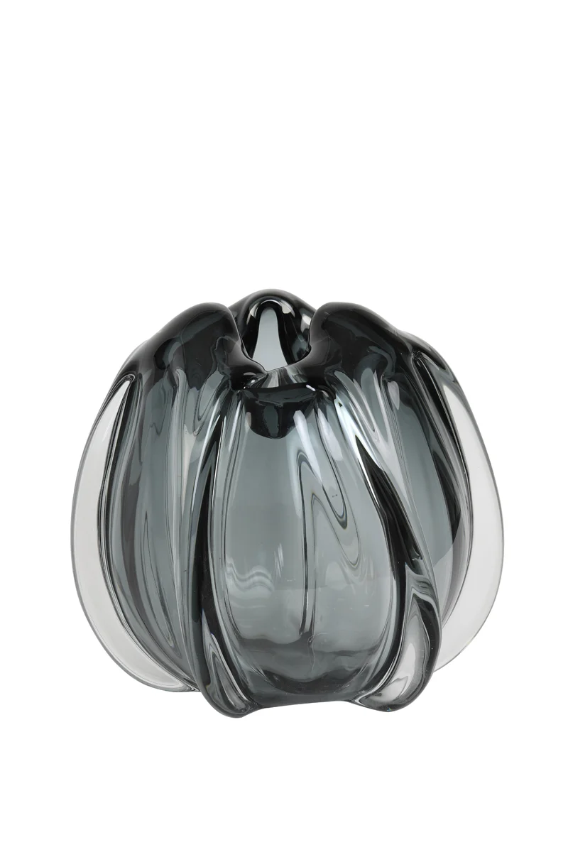 Vase 24,5x22 cm MURELA glass grey