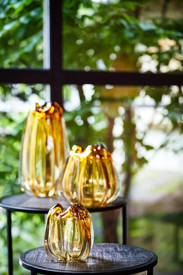 Vase 24,5x22 cm MURELA glass amber