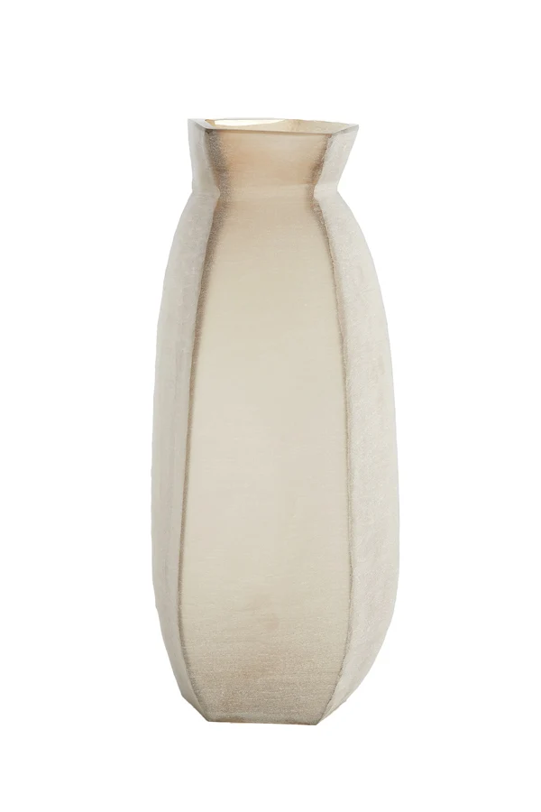 Vase 24,5x22,5x50,5 cm VELIKO glass light brown