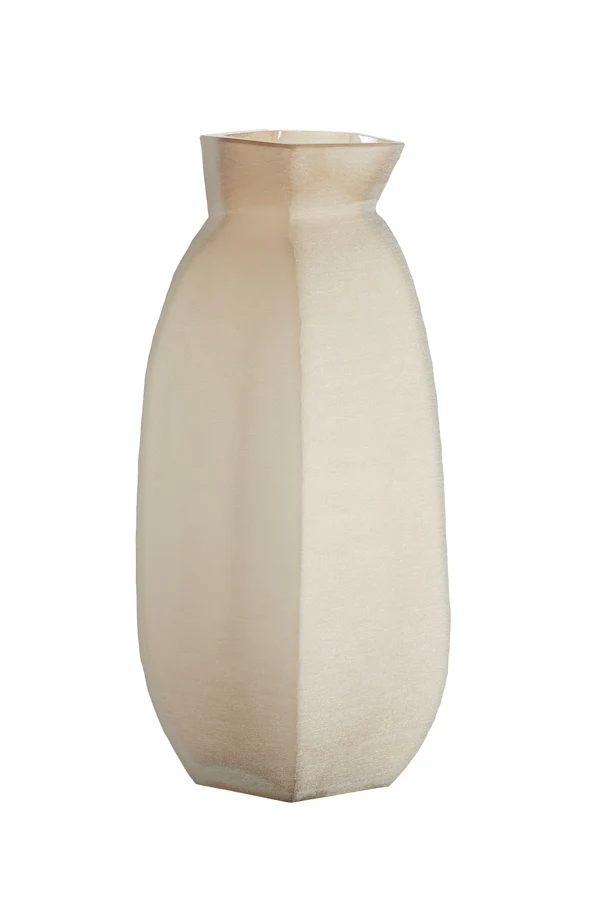 Vase 24,5x22,5x50,5 cm VELIKO glass light brown