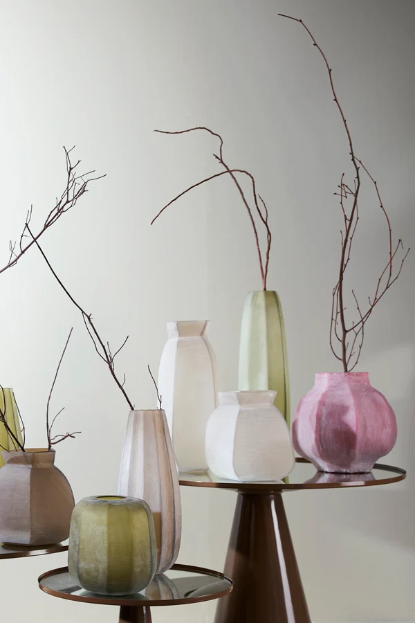 Vase 24,5x22,5x50,5 cm VELIKO glass light brown