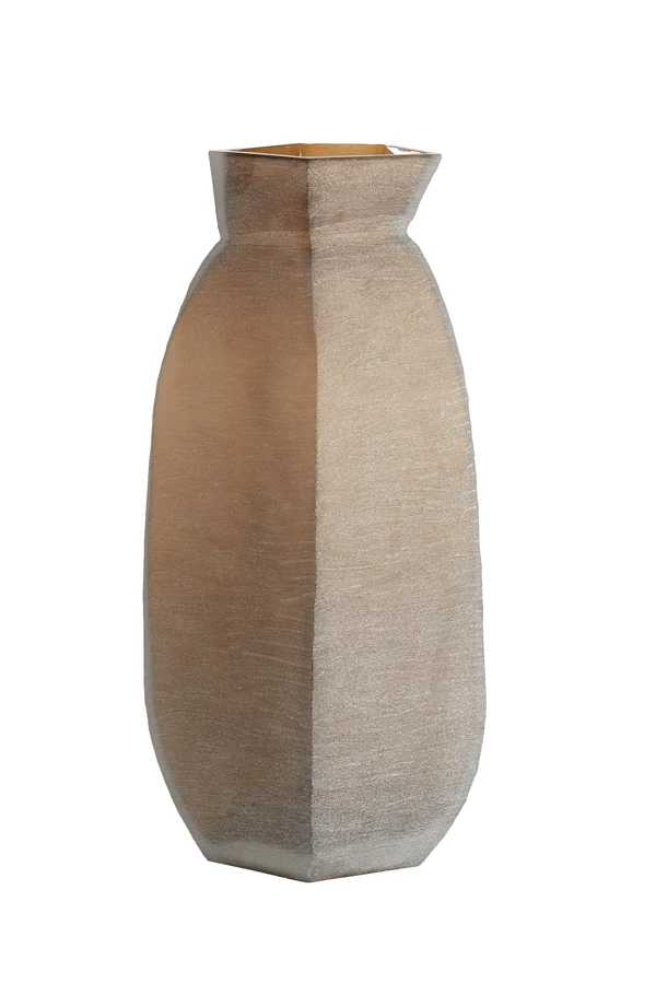 Vase 24,5x22,5x50,5 cm VELIKO glass dark brown