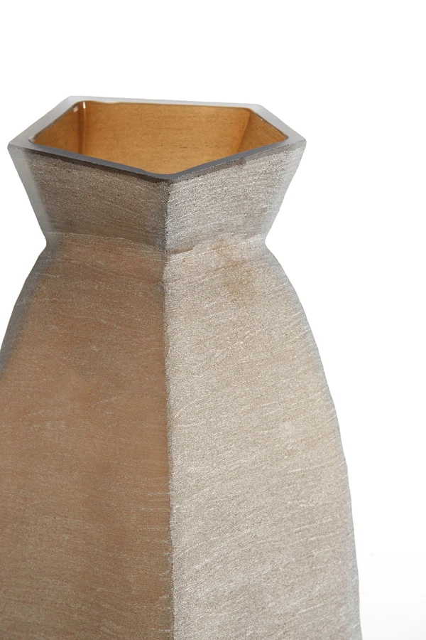 Vase 24,5x22,5x50,5 cm VELIKO glass dark brown