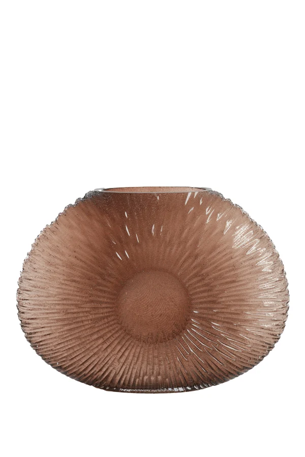 Vase 40,5x11x30,5 cm CONCHA glass dark brown