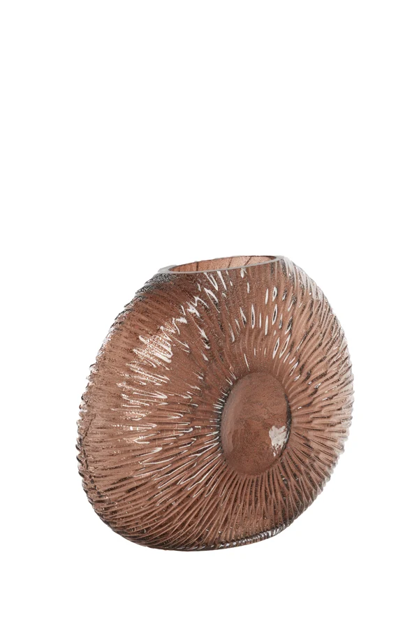 Vase 40,5x11x30,5 cm CONCHA glass dark brown