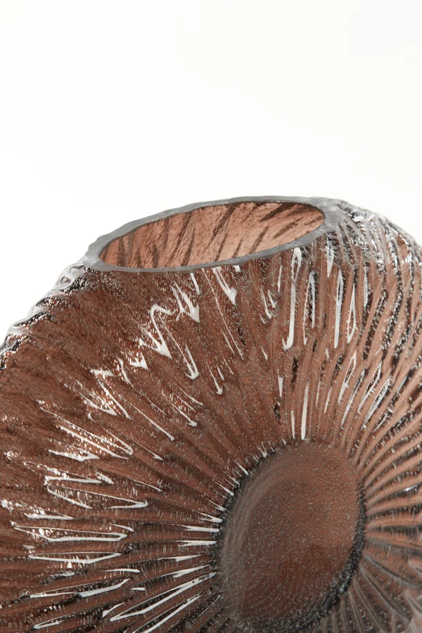 Vase 40,5x11x30,5 cm CONCHA glass dark brown