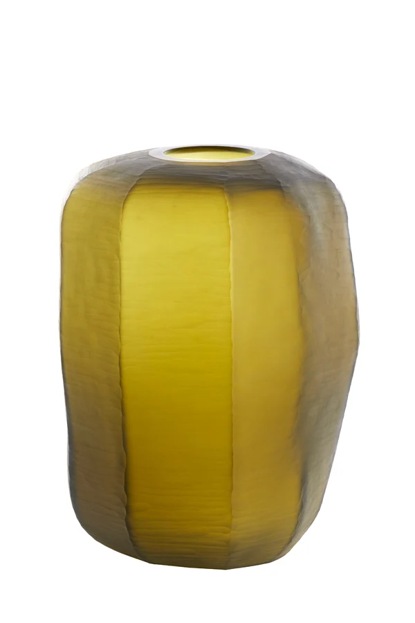 Vase 33x42 cm PACENGO yellow-olive green
